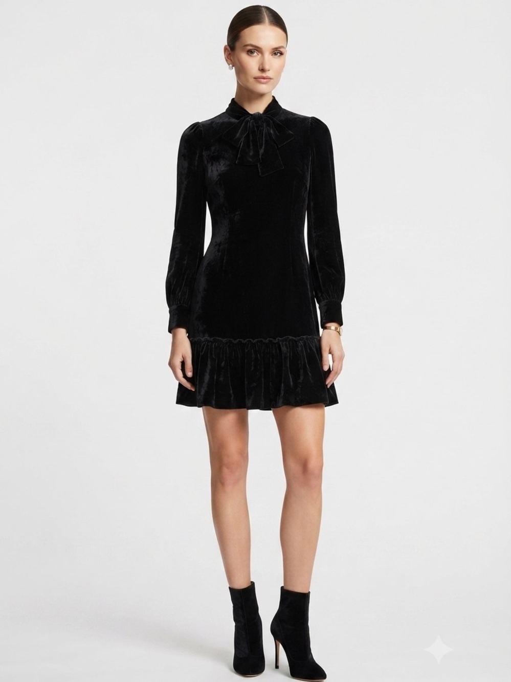 Kate Spade Velvet Tie Front Swing Dress small-medium